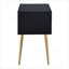 Noir et noir Table basse compacte dorée à 2 tiroirs - peu encombrante pour les petits espaces
