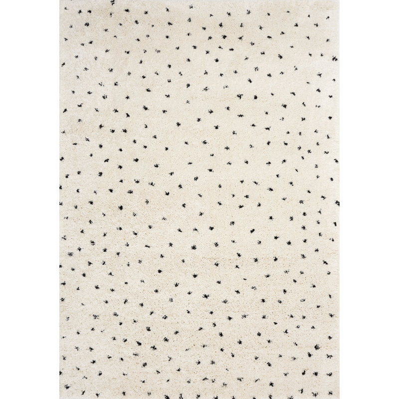 Tapis crème / noir Trotter Karn, Rectangle 5 pi 3 po x 7 pi 7 po