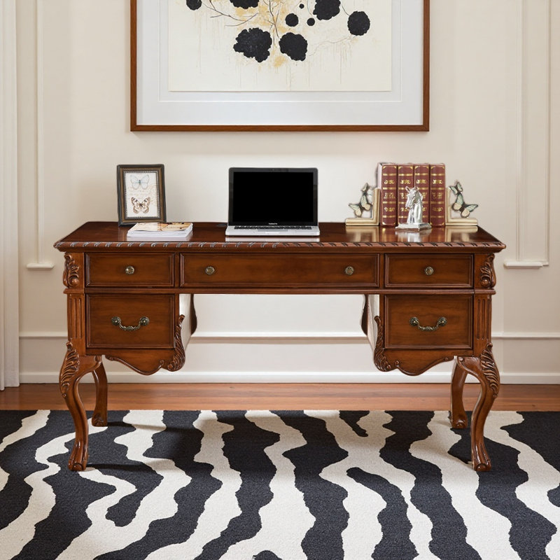 Bureau de style américain, H 31,5 po x l 62,99 po x P 29,53 po