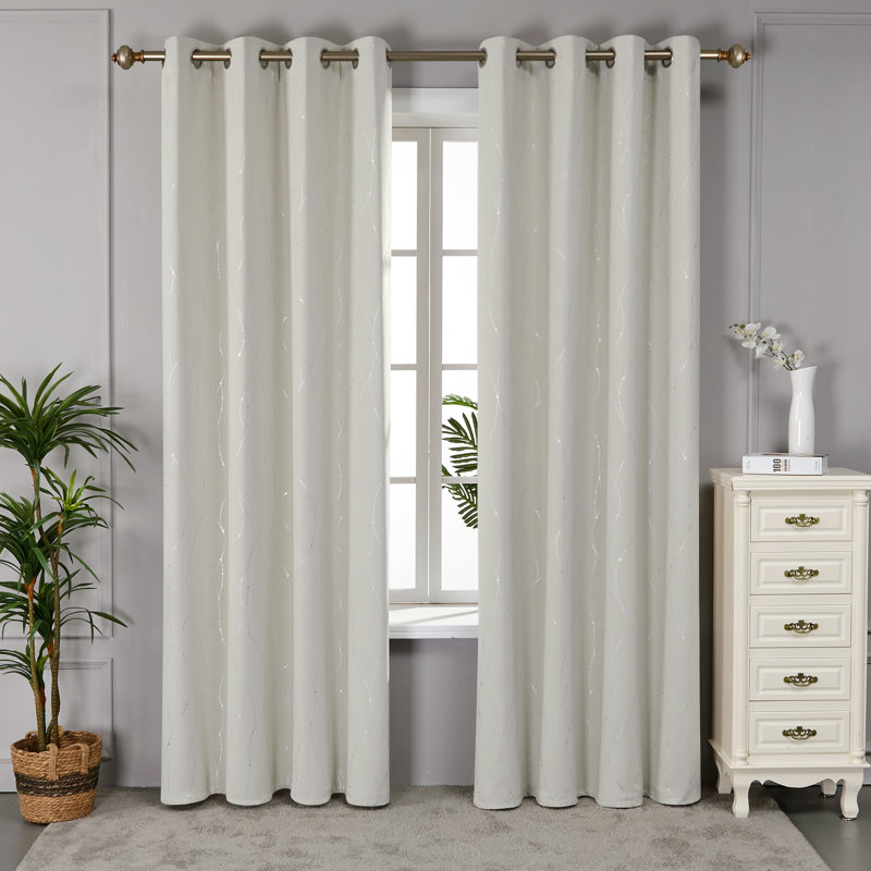 Cohmer Room Darkening Curtain Pair, 52" W x 54" L, Beige