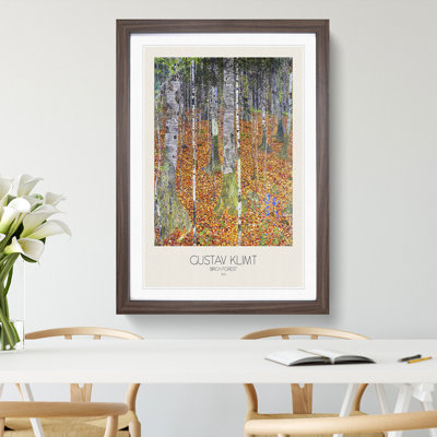 Birch Forest with Border by Gustav Klimt - Picture Frame Painting on MDF