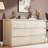 7 Drawer Wide Wood Dresser, Modern Chest with Large Storage for Bedroom & Hallway-1233264300