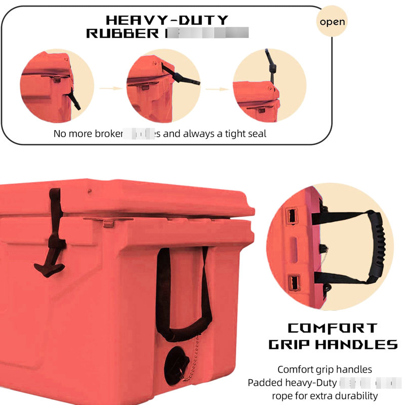 Refroidisseur de pique-nique rouge pour l'extérieur 65qt