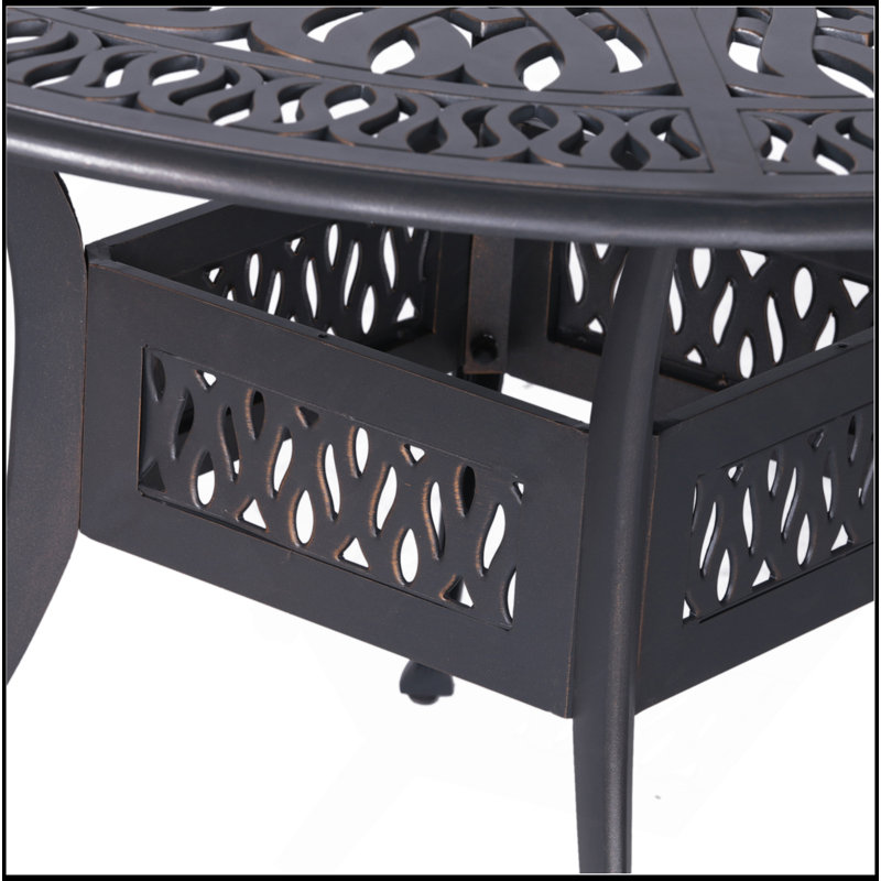 Table de salle à manger d'extérieur ronde en aluminium 48 pouces, résistante aux intempéries et élégante pour le jardin et le balcon