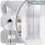 Porte de douche pliante 32 po x 72 po | Verre trempé 1/4 de pouce avec film antidéflagrant | Chrome | Cadre en aluminium