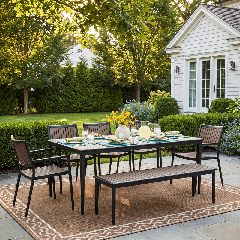 Limetta Patio Dining Set with Rectangular Table, 5
