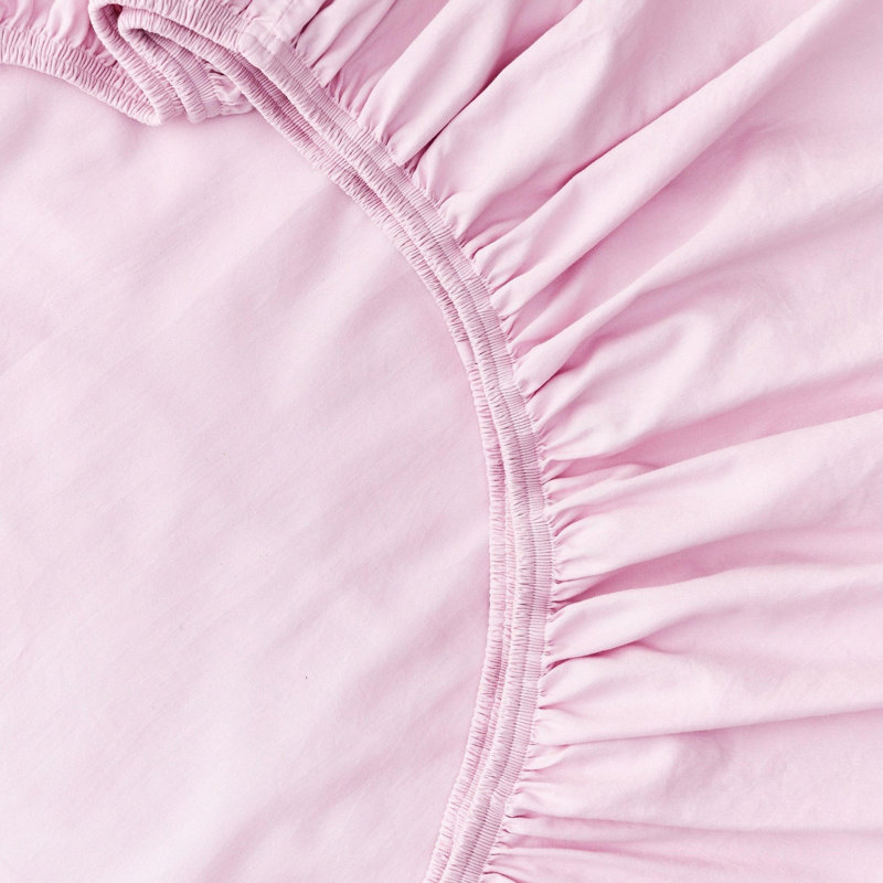 Double Stitch 100% Cotton Sheet Set, Blush Pink, King Sheet Set with 2 Pillowcases