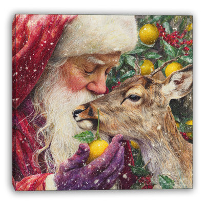 Tender Christmas Moment Wrapped Canvas Wall Art