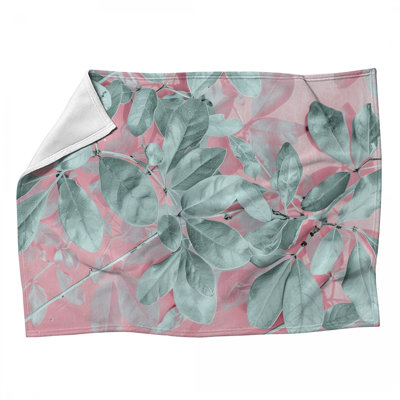 Jeté en molleton Leaf Arrangement