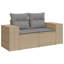  Ensemble de canapé de jardin en rotin beige