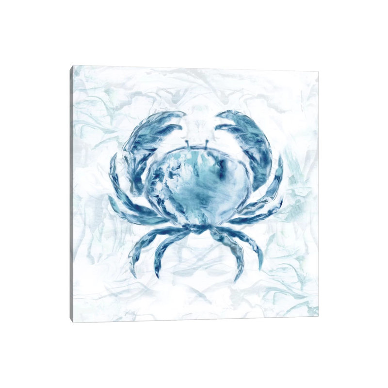 Blue Marble Coast Crab by Nan - Wrapped Canvas Gallery-Wrapped Canvas Giclée, 30.48 cm H x 30.48 cm W