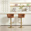 Tabouret de bar d'intérieur rembourré avec structure en métal, finition noyer et tissu beige, ensemble de 2
