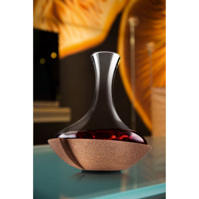 Vacu Vin swing decanter, wine decanter with swing function, crystal glass, cork, 76010602