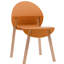 4 chaises d'intérieur tropicales orange avec des pieds en chêne rouge et un siège en polypropylène, une construction résistante aux égratignures, un grain de bois naturel massif, des joints renforcés pour un soutien lourd, des coussins souples de protection du sol,-872743219