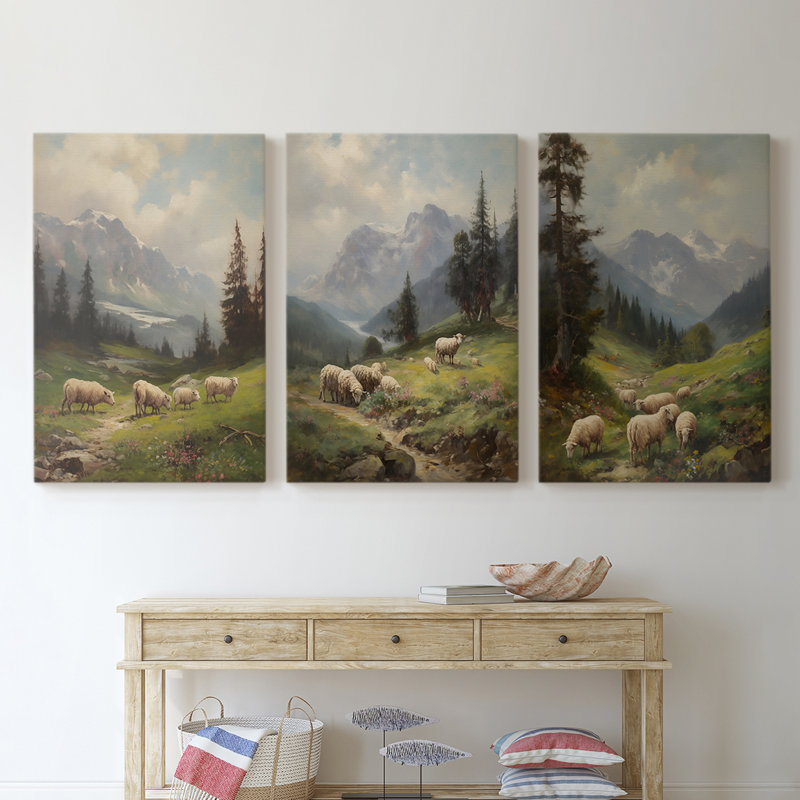 Lanscape Study Series CII - Ensemble de 3 toiles tendues avec châssis - Prêt à être accroché, H 27 po x l 18 po