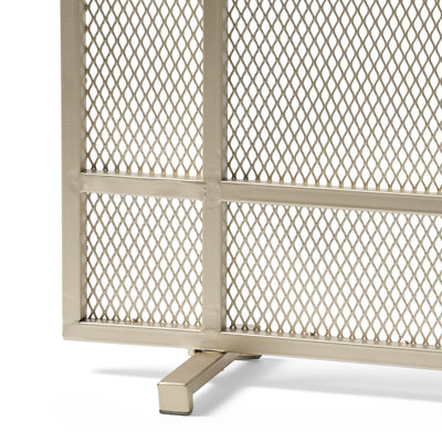 Minimalist Fireplace Screen, Single-Panel Design with Sleek Frame and Durable Mesh for Stylish and Functional Fireplace Protection