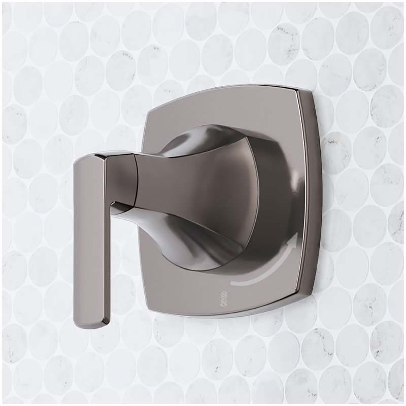Sefina In-Wall Shower Volume Control Handle and 3/4" Rough-In Valve - Gunmetal, Gunmetal