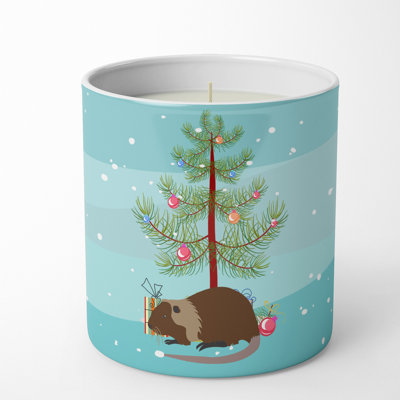 Pine / Christmas Tree Scented Jar Candle with Ceramic Holder