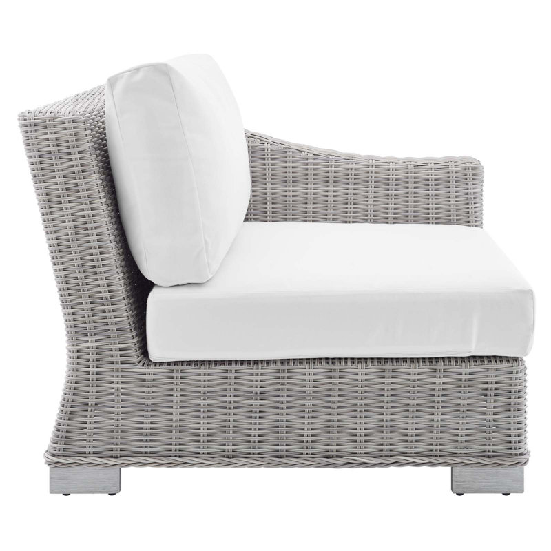 Fauteuil d'extérieur en rotin pour terrasse Conway, Sunbrella® blanc