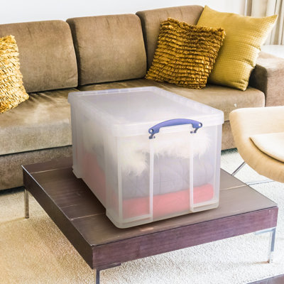 Brayden Studio® 84L Storage Container w/Snap Lid & Clip Lock Handle, Clear