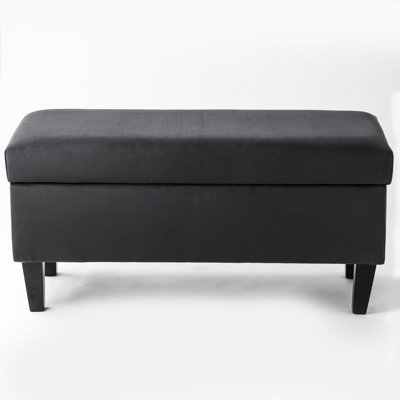 Velvet Upholstered Bench with Flip Top
