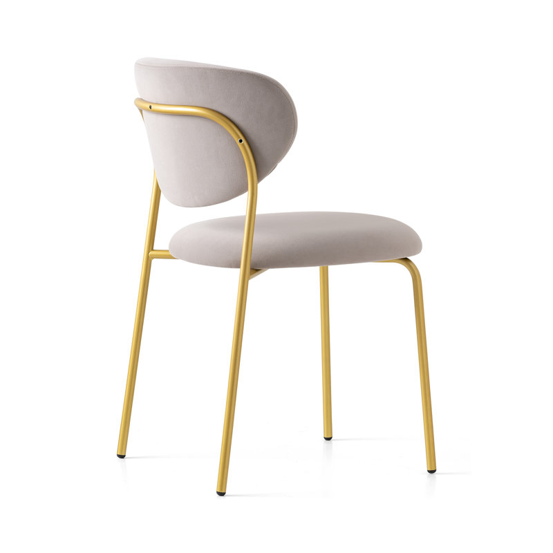 Cozy Upholstered Chair with Metal Frame, Burgundy, Painted Brass