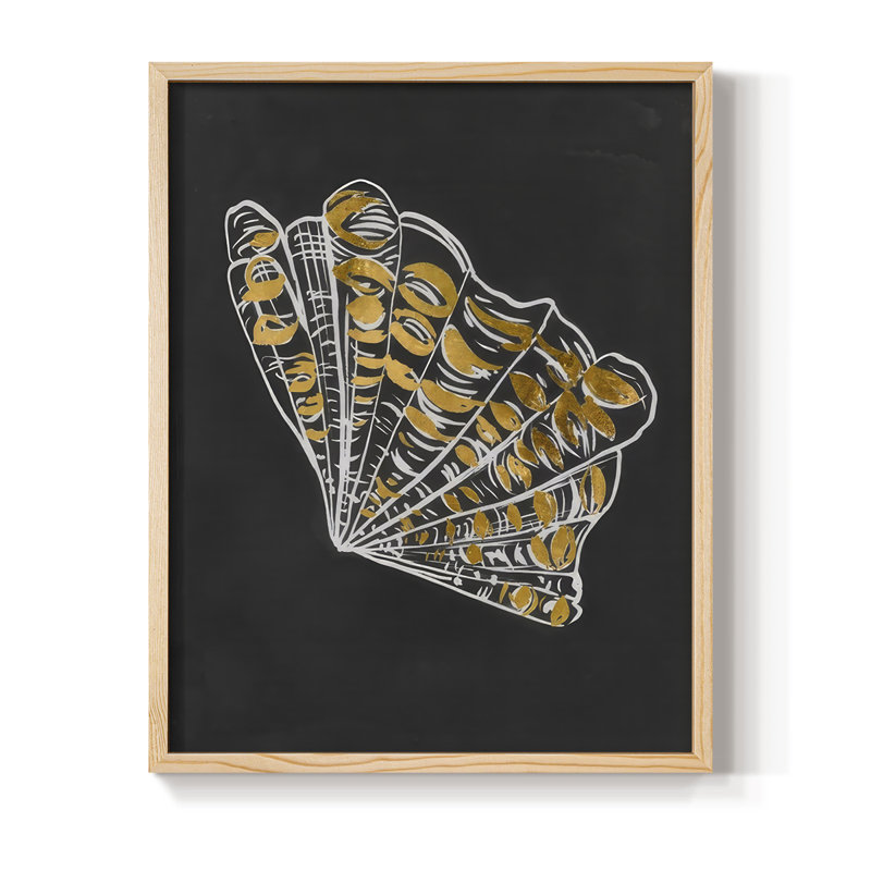 «Night Shell I», reproduction encadrée - bois massif, H 21 po x l 17 po, Naturel