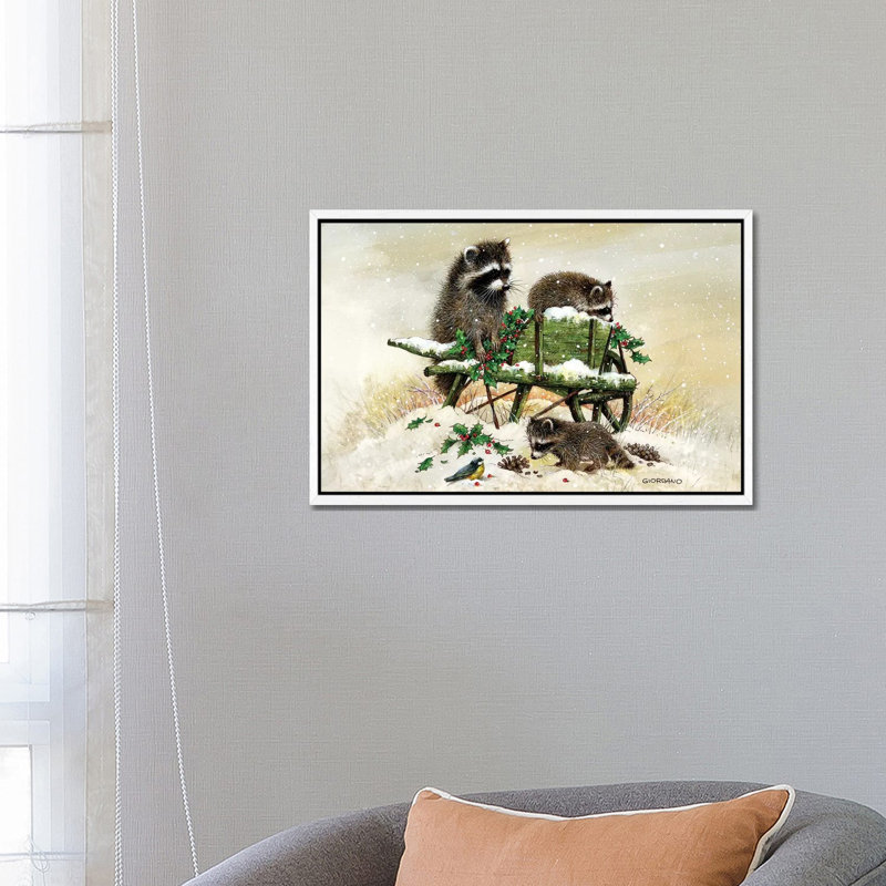 Bandits On The Wagon - Print on Canvas, 66.04 cm H x 45.72 cm W, White Framed