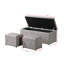 Ensemble de 1 repose-pieds rectangulaire en tissu avec rangement et 2 repose-pieds (beige)