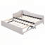 Lit de jour simple tapissier en L rembourré avec couchette escamotable, beige-2047130408
