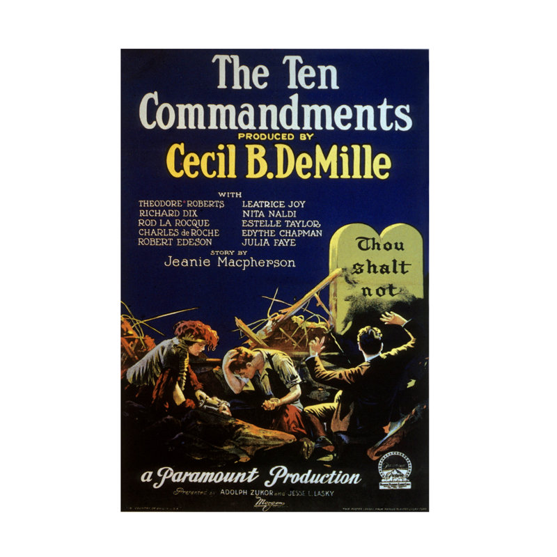Unknown Artist TEN COMMANDMENTS, 1923 Canvas Art, 32" H x 22" W