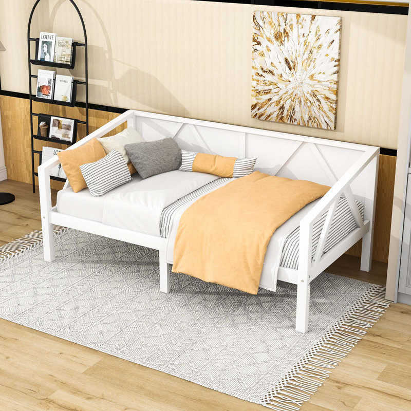 Cladinoro Wood Daybed with Slats, White, Twin