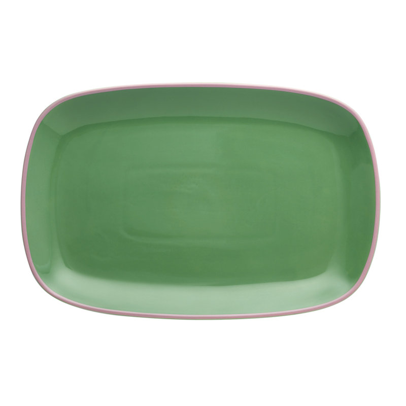 Porcelain China Platter, Green