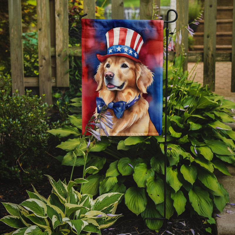 Drapeau patriotique du jardin américain, Brun / rouge Golden Retriever