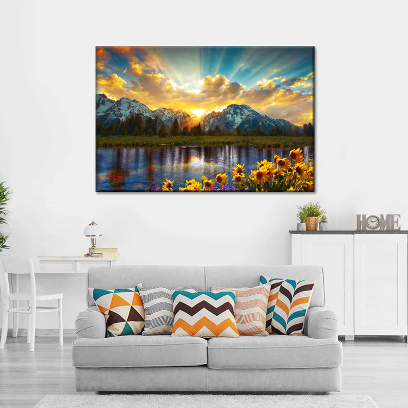 Grand Teton, reproduction sur toile, H 20 po x l 30 po x P 1,25 po