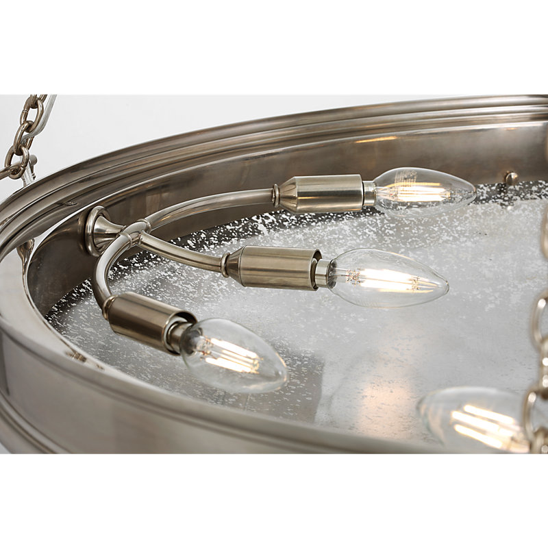 Marie Flanigan Chandelier, Pewter, 9 Lights