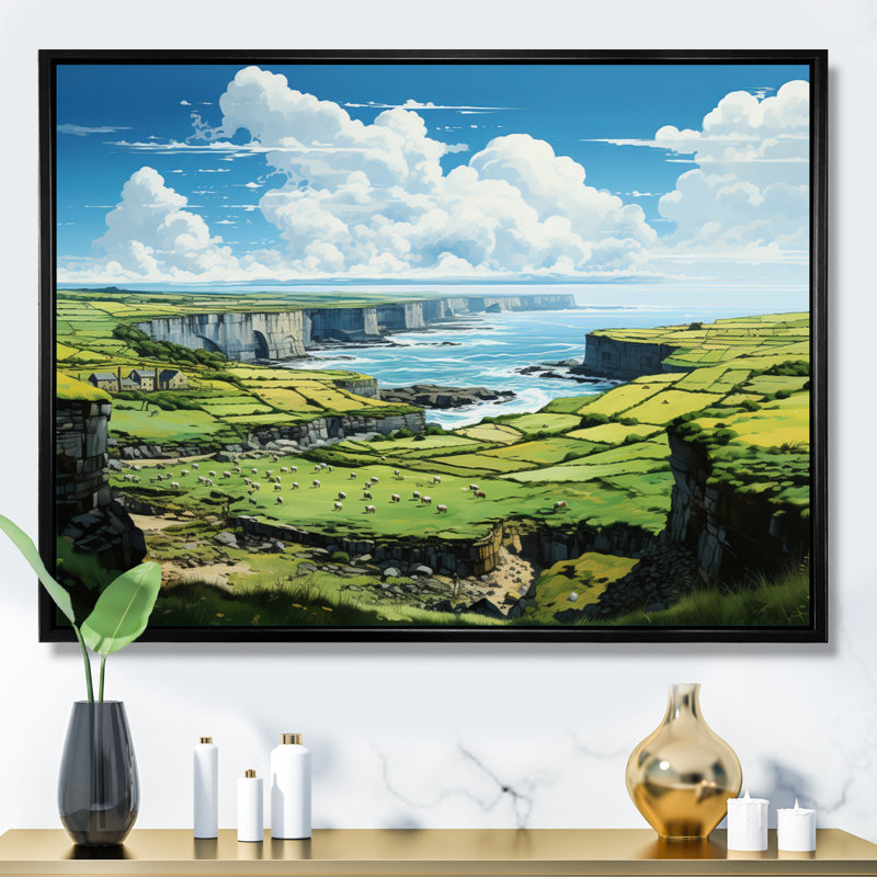 " Ireland Emerald Isle This IV ", Cadre flottant noir, H 16 po x l 32 po x P 1 po