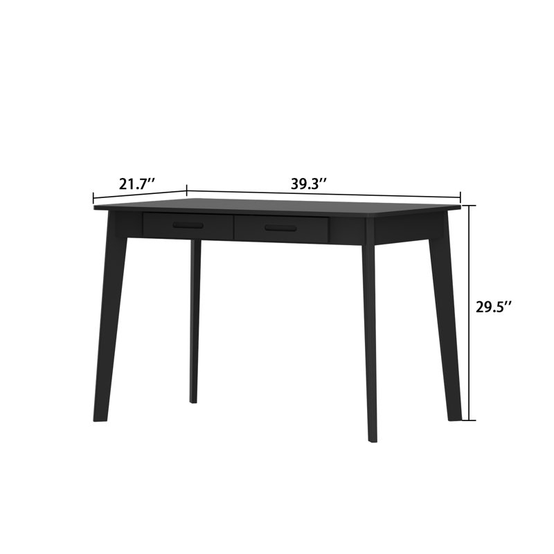 Baggio Writing Desk, Black, 29.5" H x 39.3" L x 21.7" W