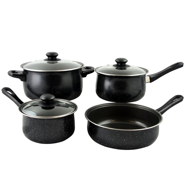 Gibson 7 Piece Carbon Steel Nonstick Pots and Pans Cookware Set