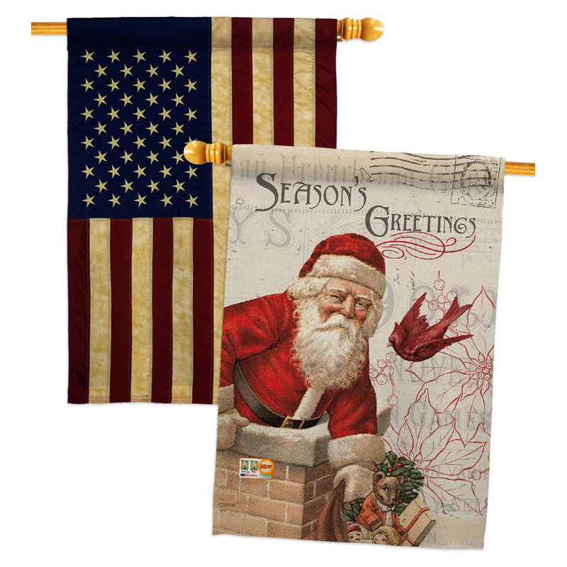 Double Sided 40'' H x 28'' W Polyester Christmas House Flag