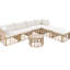 Ensemble de mobilier de jardin 7 pièces - Canapé d'angle beige résistant aux intempéries avec coussins et oreillers, idéal pour se détendre dans le jardin, la cour ou sur un balcon.