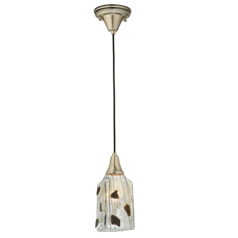 Mini-luminaire suspendu en verre drapé 4,5 "Metro Fusion Réglisse
