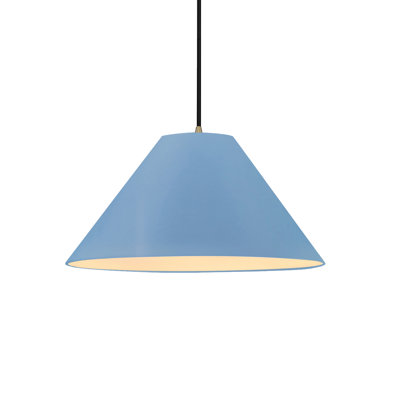 Radiance - Avola 1-Light Pendant - Bisque - Dark Bronze - 15"W x 7.25"H - Replaceable Bulb - Black Cord