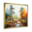 Jaune et orange, rivière d'automne, tranquillité I - rivière, art mural-558940820-558940829