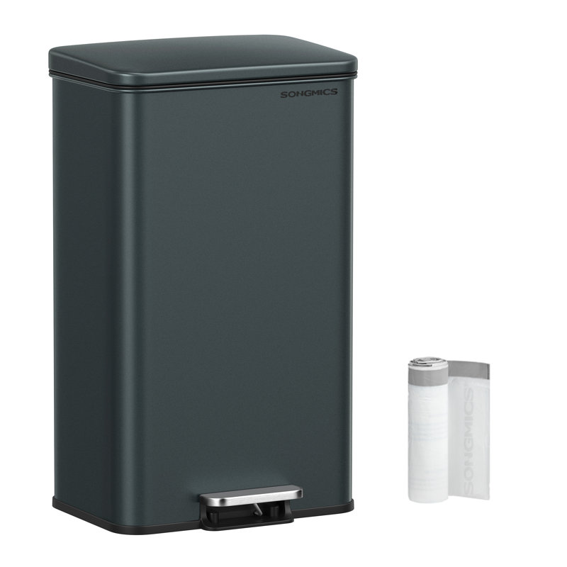 Ashaan Step On Kitchen Rubbish Bin - 10.57 L, Black