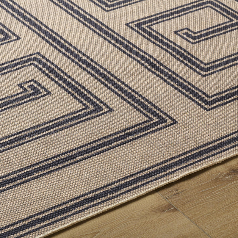 Carah Khaki Machine Washable Area Rug, Rectangle 8' x 10'