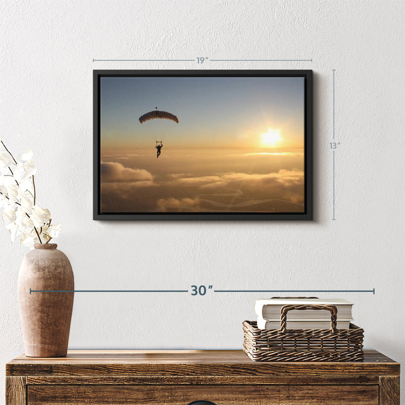 «Skydiving Sunset», reproduction sur toile, H 13 po x l 19 po