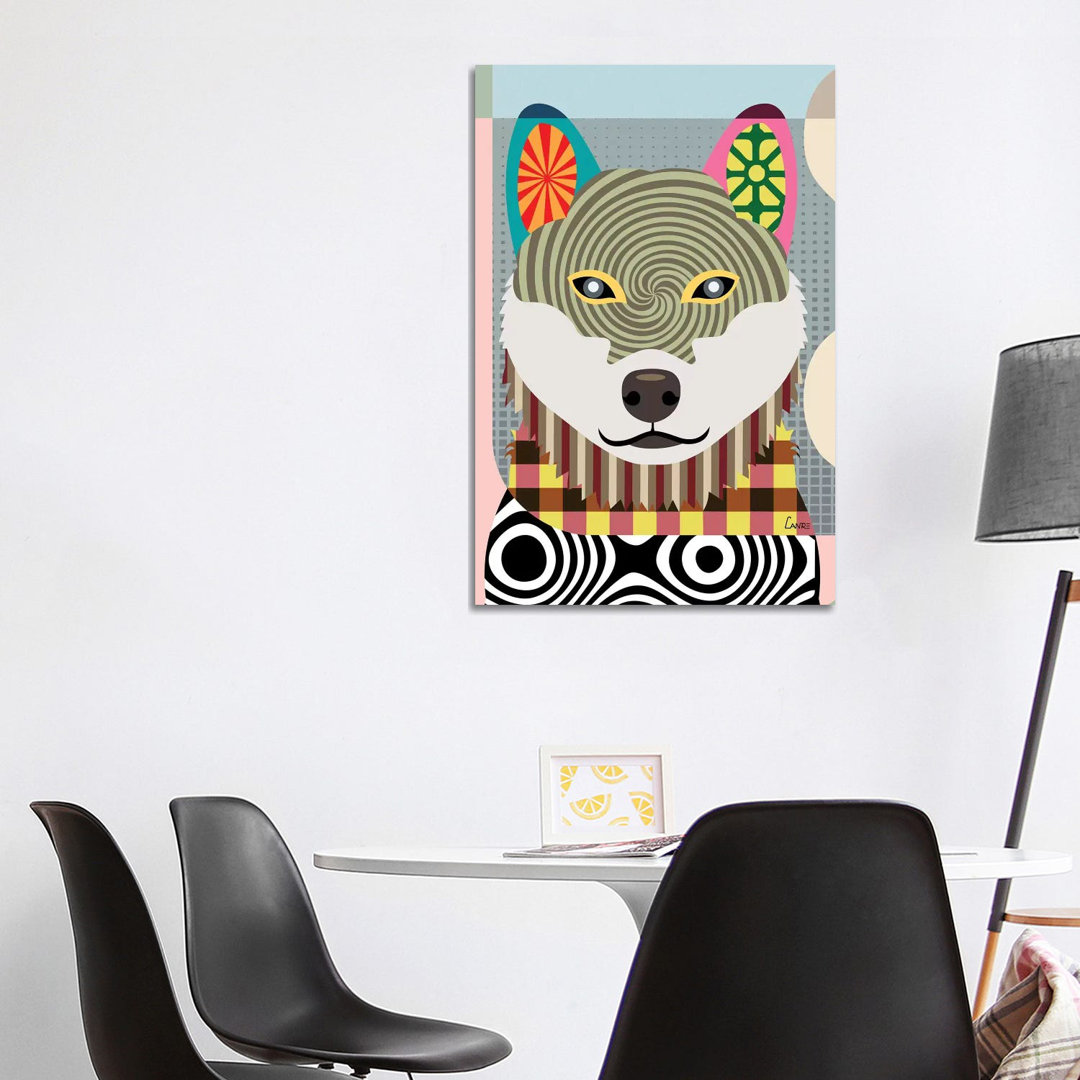Shiba Inu by Lanre Studio - Wrapped Canvas Print
