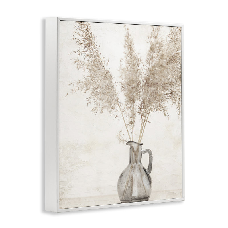 Vase Organic Pampas par Kim Allen bg-223, Estampe numérique encadrée blanc bord de mer, H 20 po x l 16 po