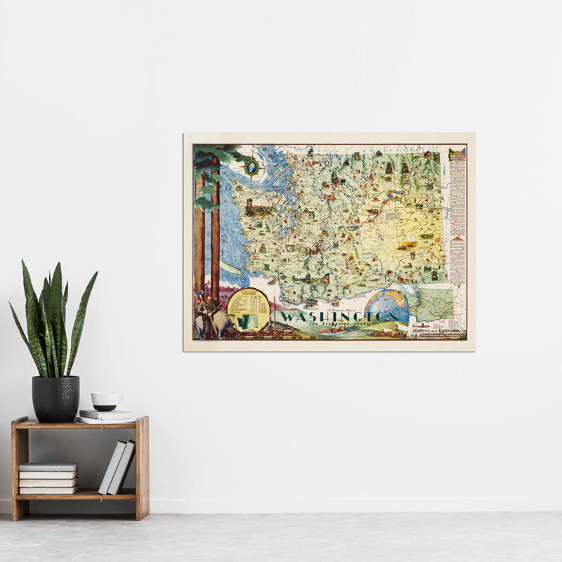 Map Herman 1948 Washington State - No Frame Art Prints